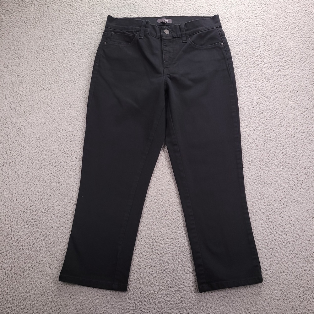 NYDJ Jeans Womens Size 4 ALINA Capri Mid Rise Black Lift Tuck Stretch Denim